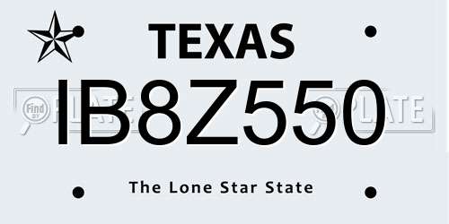 IB8Z550 Texas License Plate