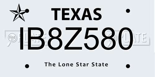 IB8Z580 Texas License Plate