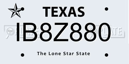IB8Z880 Texas License Plate