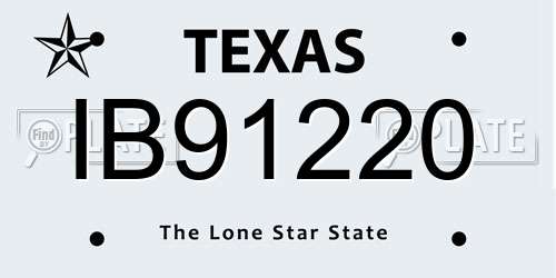 IB91220 Texas License Plate