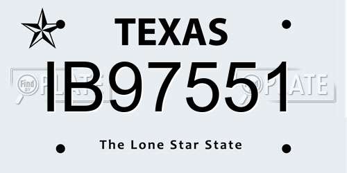 IB97551 Texas License Plate