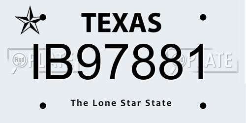 IB97881 Texas License Plate