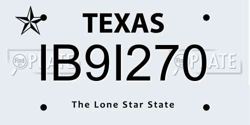 IB9I270 Texas License Plate