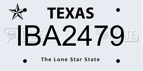 IBA2479 Texas License Plate