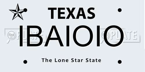 IBAIOIO Texas License Plate
