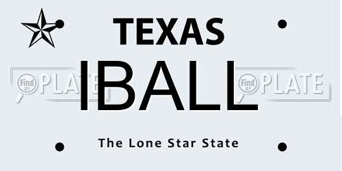 IBALL Texas License Plate