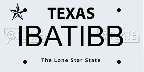 IBATIBB Texas License Plate