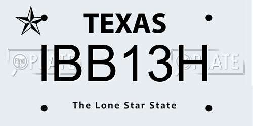 IBB13H Texas License Plate