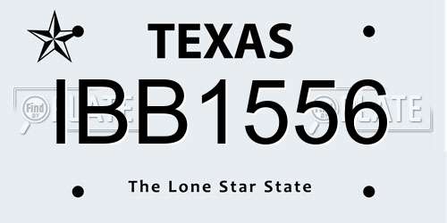 IBB1556 Texas License Plate
