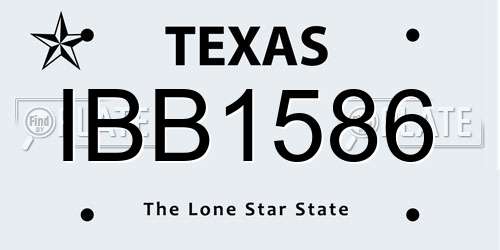 IBB1586 Texas License Plate