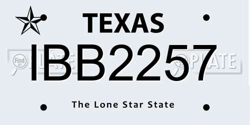 IBB2257 Texas License Plate