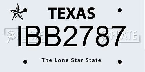 IBB2787 Texas License Plate
