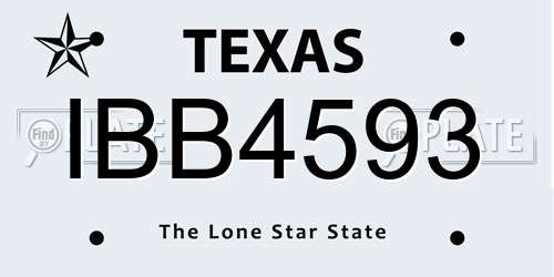 IBB4593 Texas License Plate