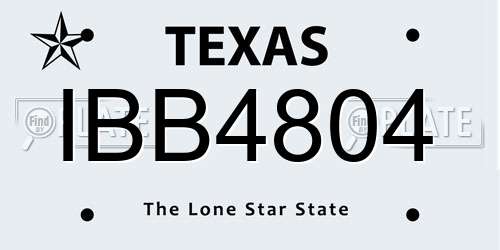 IBB4804 Texas License Plate