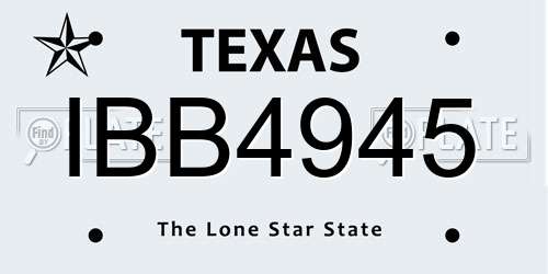 IBB4945 Texas License Plate