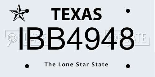 IBB4948 Texas License Plate