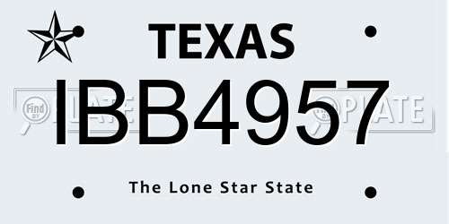 IBB4957 Texas License Plate