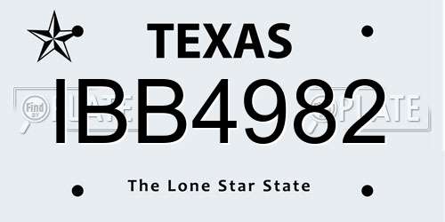 IBB4982 Texas License Plate
