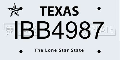 IBB4987 Texas License Plate