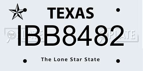 IBB8482 Texas License Plate