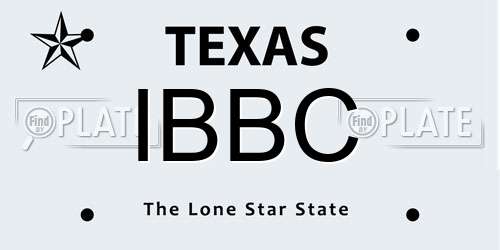 IBBC Texas License Plate