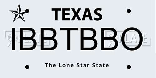 IBBTBBO Texas License Plate