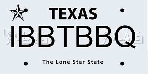 IBBTBBQ Texas License Plate