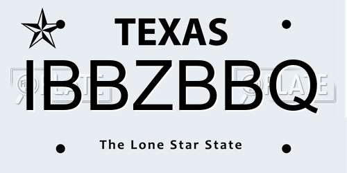IBBZBBQ Texas License Plate