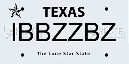 IBBZZBZ Texas License Plate
