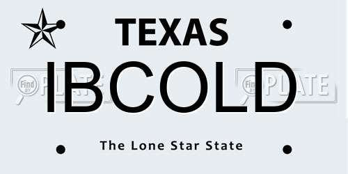 IBCOLD Texas License Plate