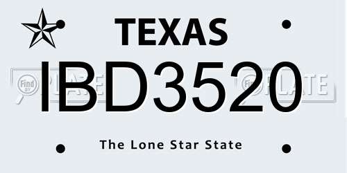 IBD3520 Texas License Plate