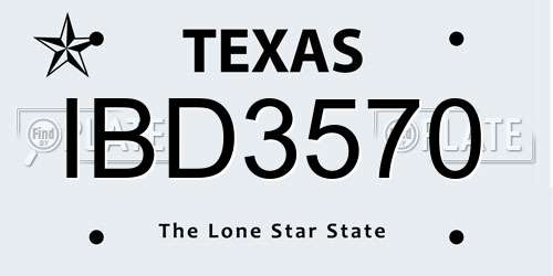 IBD3570 Texas License Plate