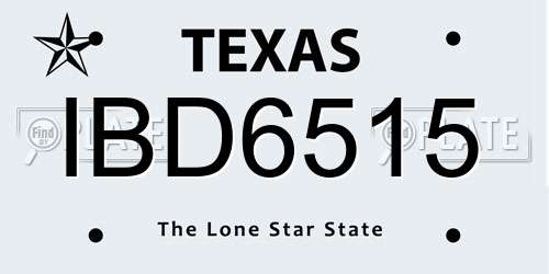 IBD6515 Texas License Plate