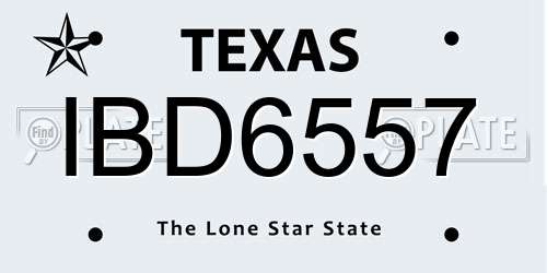 IBD6557 Texas License Plate