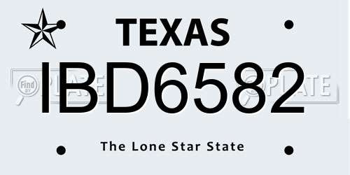 IBD6582 Texas License Plate