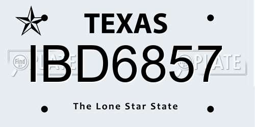 IBD6857 Texas License Plate