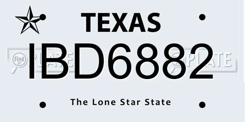 IBD6882 Texas License Plate