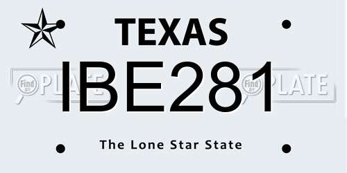 IBE281 Texas License Plate