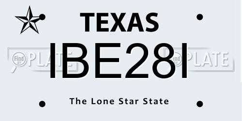 IBE28I Texas License Plate