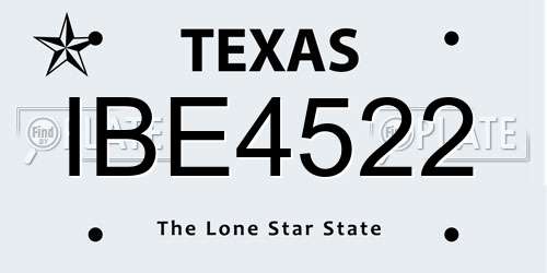 IBE4522 Texas License Plate