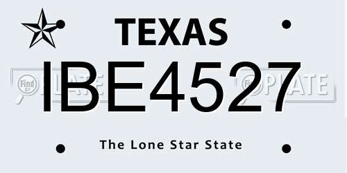 IBE4527 Texas License Plate