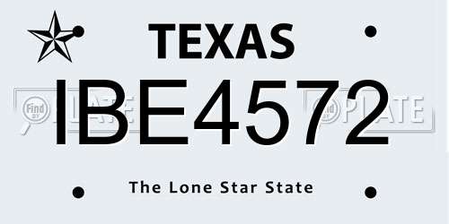 IBE4572 Texas License Plate