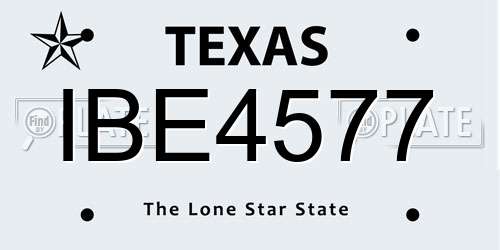 IBE4577 Texas License Plate