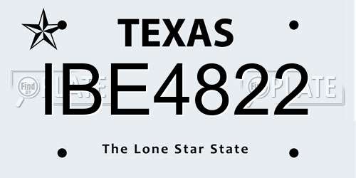 IBE4822 Texas License Plate