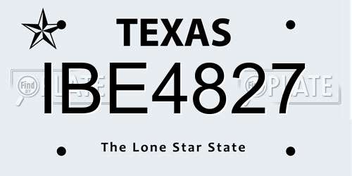 IBE4827 Texas License Plate