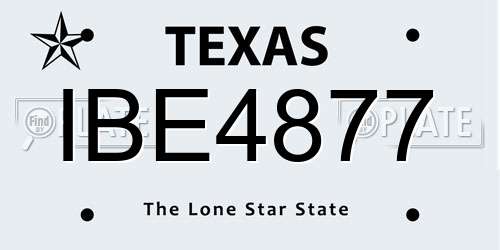 IBE4877 Texas License Plate