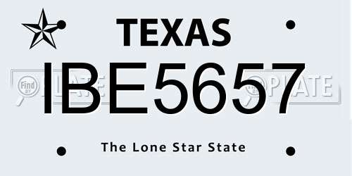 IBE5657 Texas License Plate