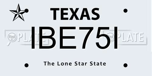 IBE75I Texas License Plate