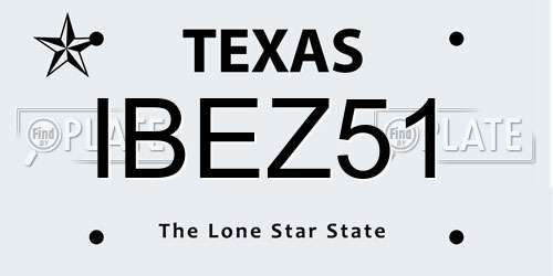 IBEZ51 Texas License Plate