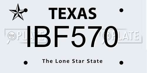 IBF570 Texas License Plate